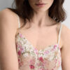 Babydoll em tule e renda com estampado Pretty Flowers Babydoll em tule e renda com estampado Pretty Flowers
