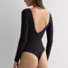 Body de manga comprida Fresh Bamboo com decote em V profundo Body de manga comprida Fresh Bamboo com decote em V profundo