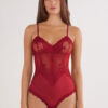 Body de tule e Lace Bodysuit de renda Pretty Flowers Body de tule e Lace Bodysuit de renda Pretty Flowers