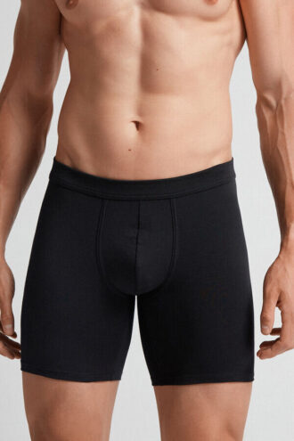 Boxers compridos de algodão superior