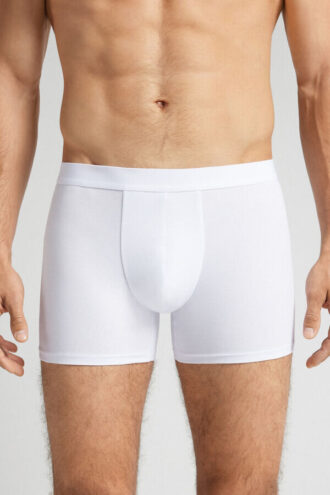 Boxers de algodão com elástico à vista Boxers de algodão com elástico à vista