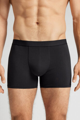 Boxers de algodão com elástico à vista
