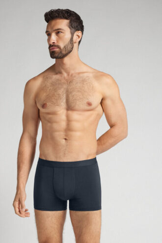 Boxers de algodão com elástico à vista