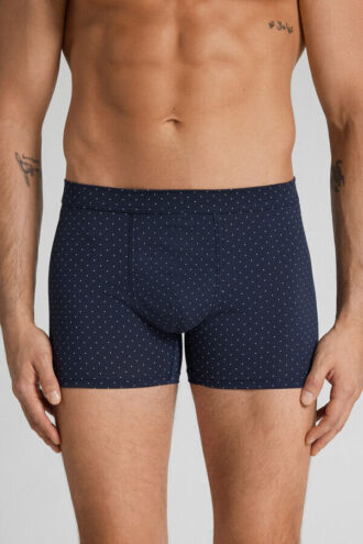Boxers de algodão mercerizado premium com estampado de pontos Boxers de algodão mercerizado premium com estampado de pontos