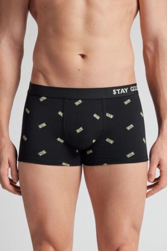 Boxers de algodão superior com estampado Money