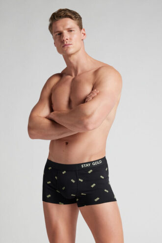 Boxers de algodão superior com estampado Money