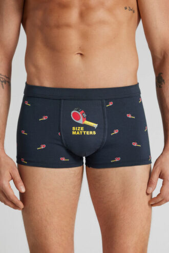 Boxers em algodão superior com estampado Size Matters