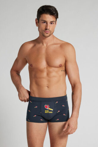 Boxers em algodão superior com estampado Size Matters