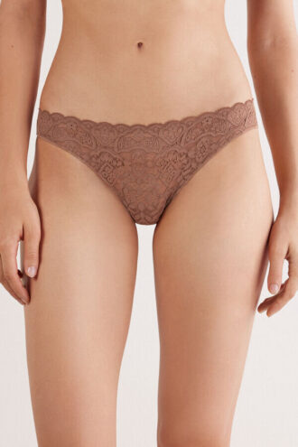 Brazilian microfiber lace underwear