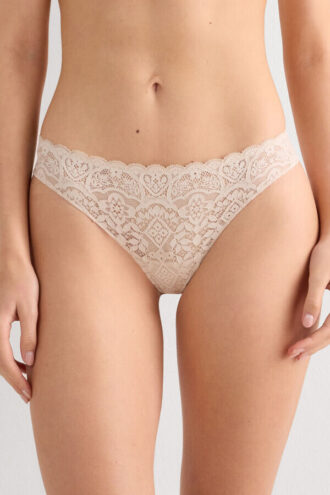 Brazilian microfiber lace underwear