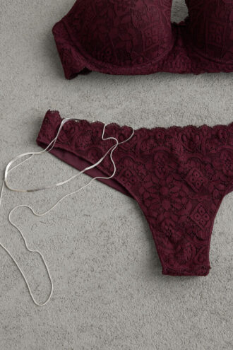 Brazilian microfiber lace underwear