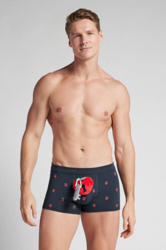 Brinquedo de pelúcia com coração em forma de cadeado Cuecas boxer em algodão superior