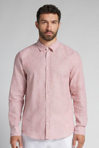 Camisa de linho e algodão