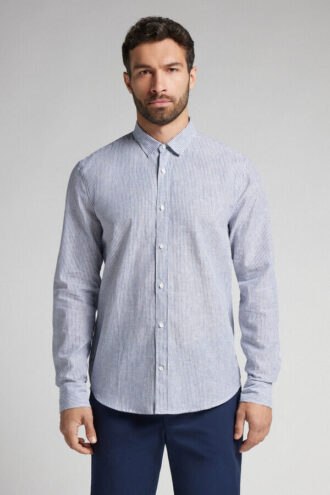 Camisa de linho e algodão