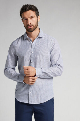 Camisa de linho e algodão