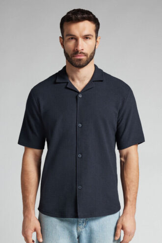 Camisa de manga curta estilo bowling