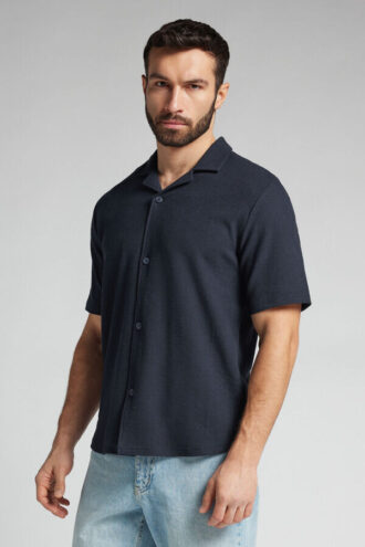 Camisa de manga curta estilo bowling