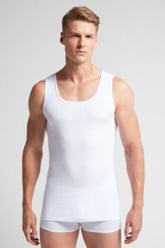 Camiseta regata masculina em malha de algodão de alta qualidade