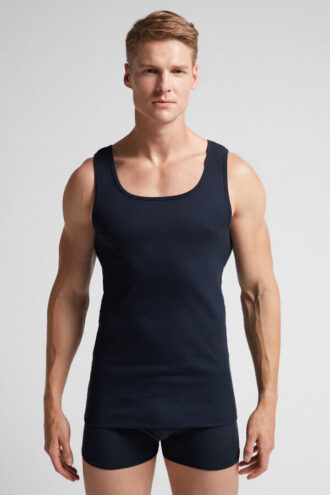 Camiseta regata masculina em malha de algodão de alta qualidade