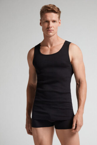 Camiseta regata masculina em malha de algodão de alta qualidade