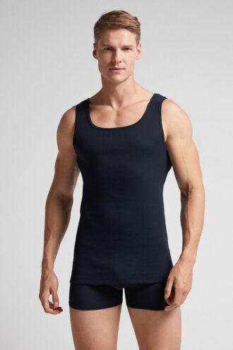 Camiseta regata masculina em malha de algodão de alta qualidade