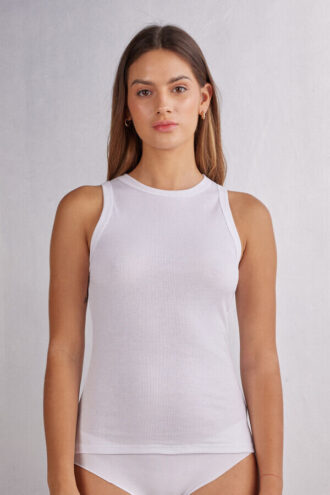 Camisola com costura em algodão superior