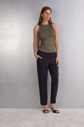 Camisola com costura em algodão superior