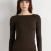 Camisola com gola redonda em modal leve com lamé de caxemira Camisola com gola redonda em modal leve com lamé de caxemira