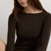 Camisola com gola redonda em modal leve com lamé de caxemira Camisola com gola redonda em modal leve com lamé de caxemira