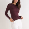 Camisola com gola redonda em modal leve com lamé de caxemira Camisola com gola redonda em modal leve com lamé de caxemira