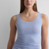 Camisola de algodão com gola redonda e borda crua