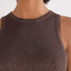 Camisola sem mangas em algodão com nervuras Camisola sem mangas em algodão com nervuras