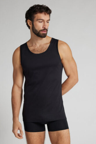 Camisola sem mangas em algodão mercerizado superleve premium