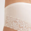 Cueca de cintura alta em microfibra e renda Cueca de cintura alta em microfibra e renda