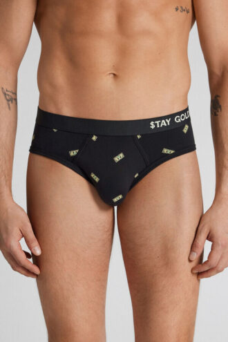 Cuecas de algodão superior com estampado Money