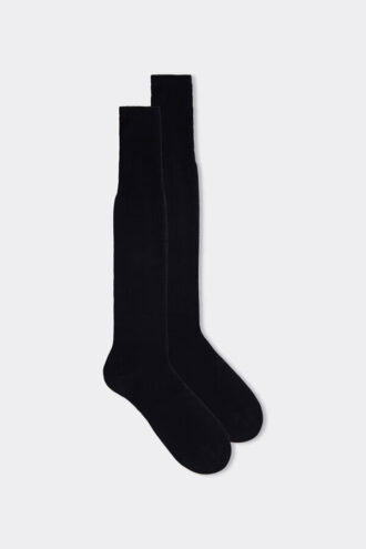 Meias altas de algodão egípcio acetinado