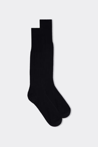 Meias altas de algodão egípcio acetinado