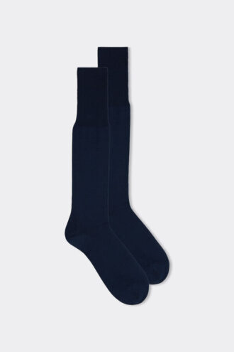 Meias altas de algodão egípcio acetinado