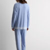Pijama comprido com acabamento em renda em modal
