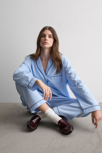 Pijama comprido em algodão e modal Pijama comprido em algodão e modal