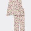 Pijama comprido em algodão superior com estampado Pretty Flowers Pijama comprido em algodão superior com estampado Pretty Flowers