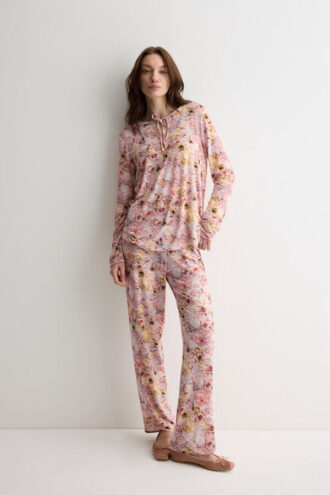 Pijama comprido Fresh Bamboo com estampado floral Pijama comprido Fresh Bamboo com estampado floral