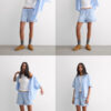 Pijama curto Chambray Ni em algodão e modal Pijama curto Chambray Ni em algodão e modal