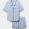Pijama curto Chambray Ni em algodão e modal Pijama curto Chambray Ni em algodão e modal