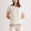 Pijama curto com acabamento em renda em modal Pijama curto com acabamento em renda em modal