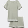 Pijama curto com acabamento em renda em modal