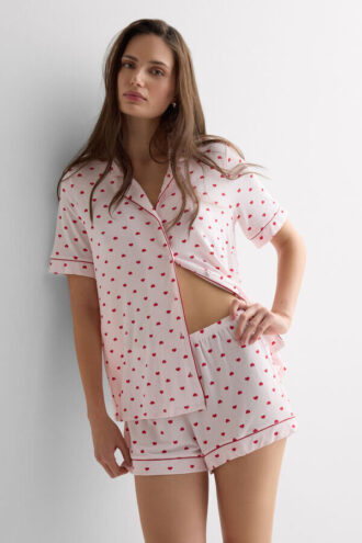 Pijama curto com botões Love Club Modal