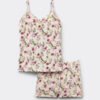 Pijama curto em algodão superior com estampado Pretty Flowers e camisola Pijama curto em algodão superior com estampado Pretty Flowers e camisola