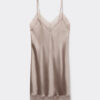 Slip de seda com detalhes em renda Slip de seda com detalhes em renda