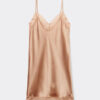 Slip de seda com detalhes em renda Slip de seda com detalhes em renda
